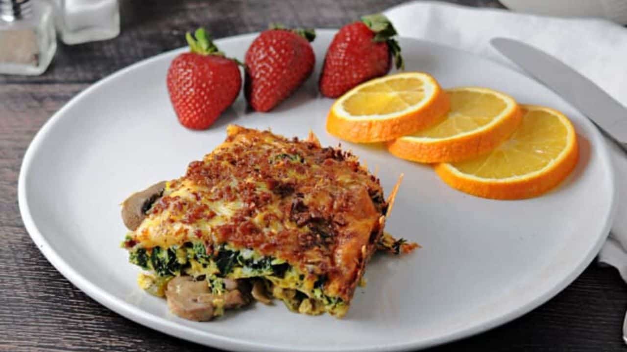 Mushroom, Spinach & Egg Casserole (Low Carb).