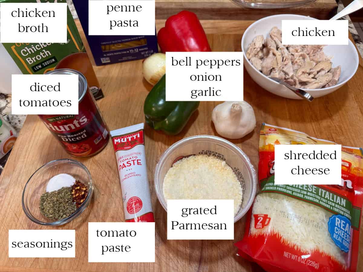 Casserole ingredients.