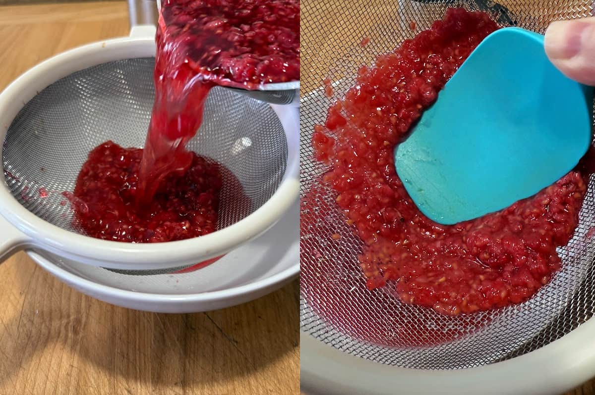 straining the seeds and pulp.