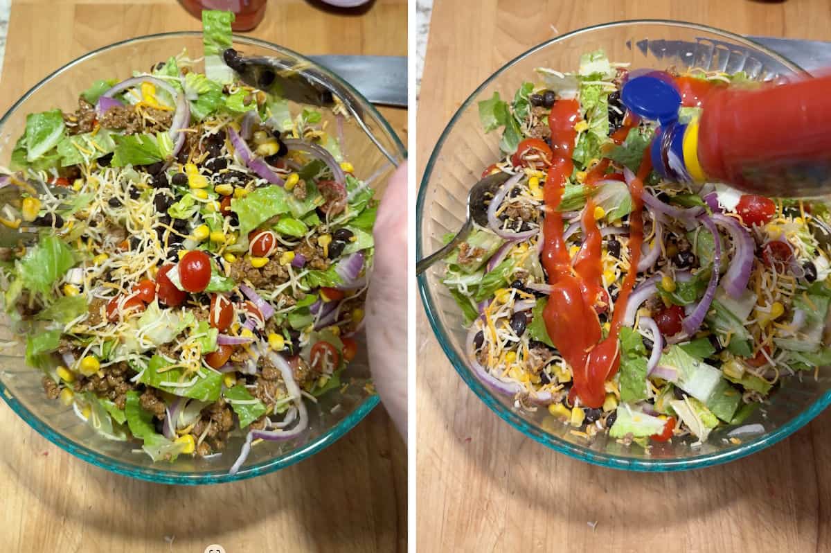 Taco Salad with Catalina Dressing - Ovenspiration