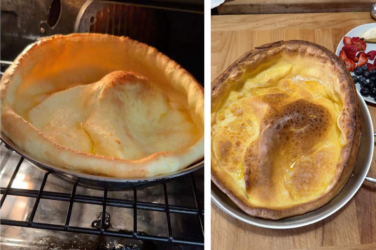 Puffed up dutch baby.