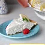 pin for no bake lemonade pie made with sweetened condensed milk.