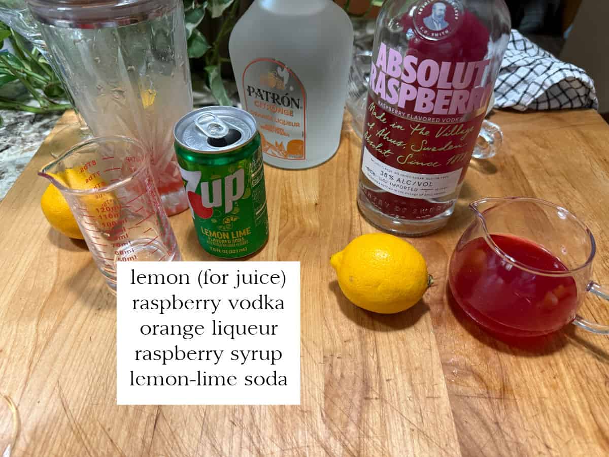 ingredients needed for the martini.
