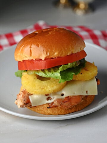 Teriyaki chicken sandwich (Red Robin copycat)ready to eat.
