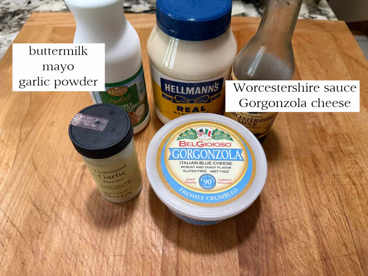 ingredients needed for the homemade dressing.