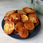 a plate of baby potatoes roasted in the air fryer.