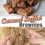 pin for caramel stuffed brownies.