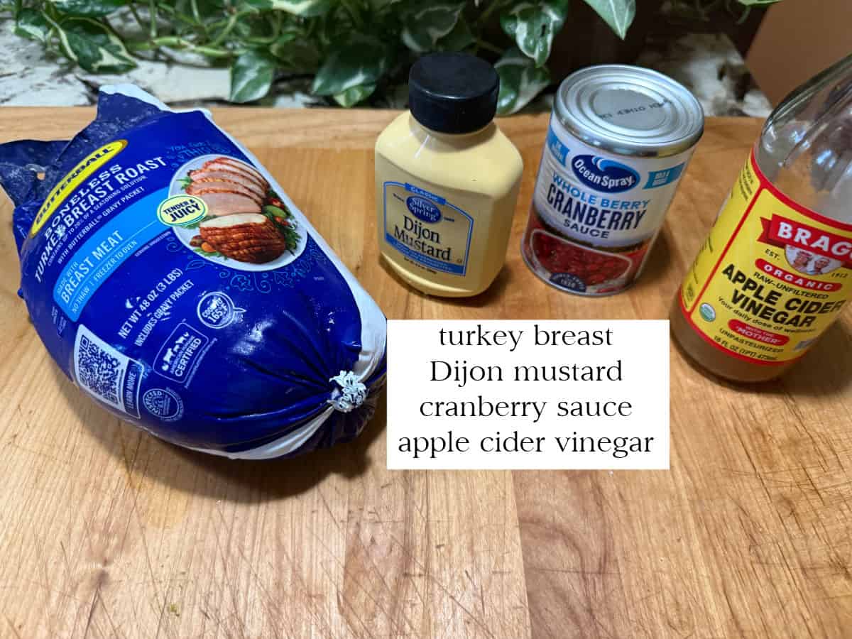 ingredients needed for cranberry glazed turkey.