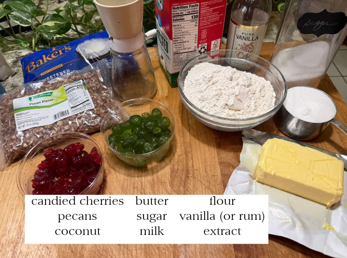ingredients needed for cookies.